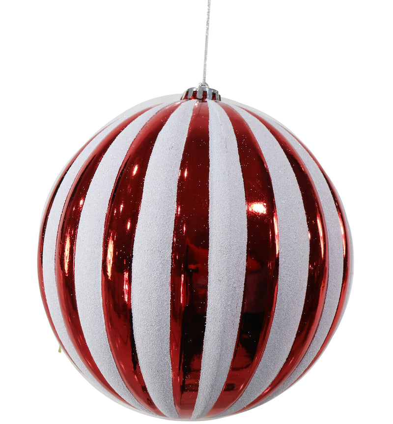 CANDY CANE RIBBED BAUBLE